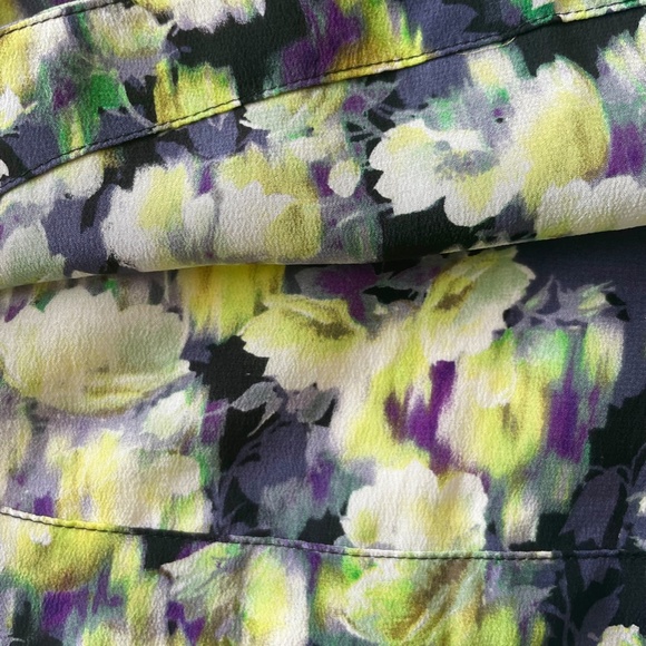 J CREW NWT WOMENS SLEEVELESS TOP PURPLE GREEN BLACK YELLOW FLORAL PRINT SILK - Picture 8 of 15